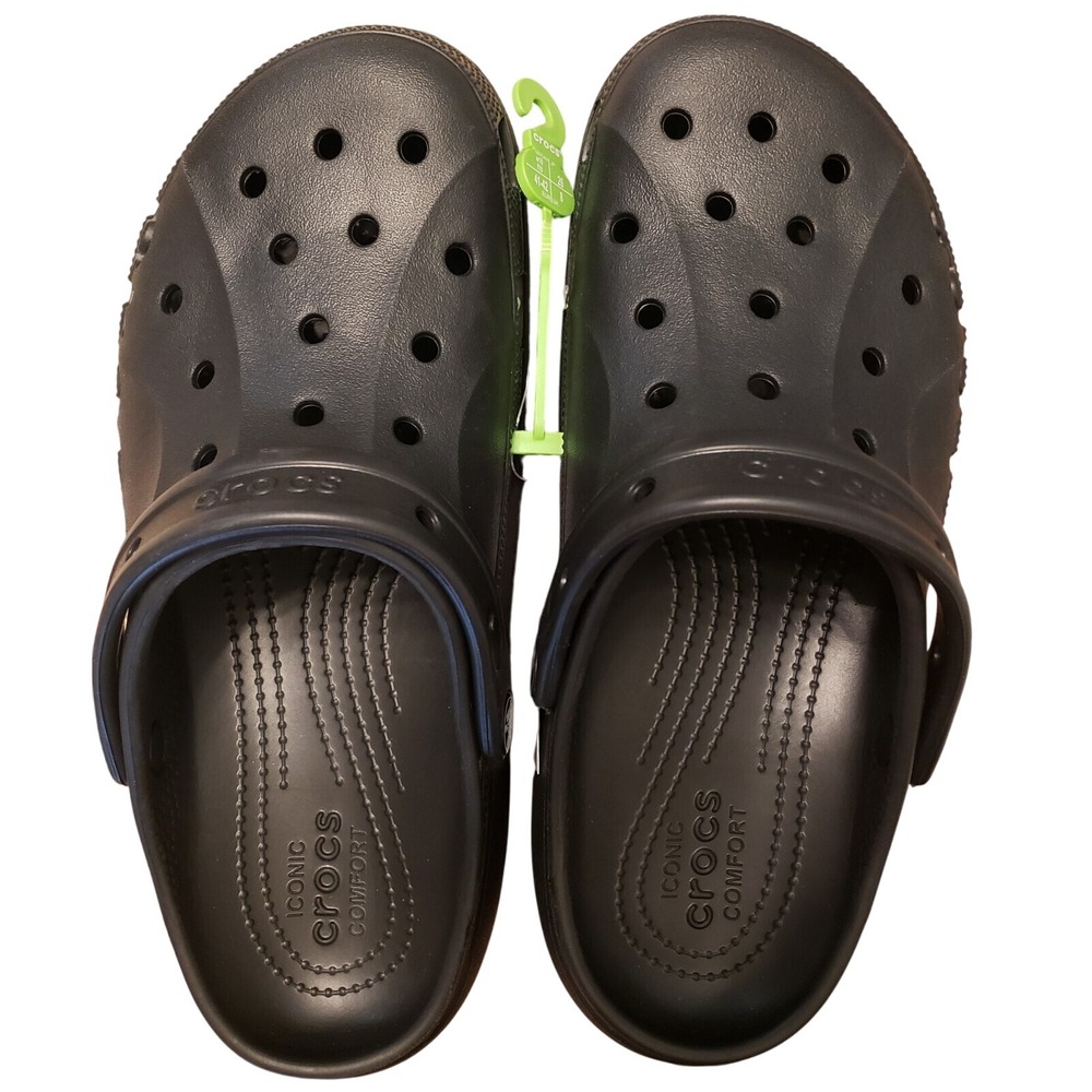 CROCS Baya Clogs Shoes Womens 10 Mens 8 Black Slip-On NEW - Picture 3 of 4